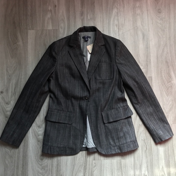 GAP Blazer Jacket Gray Stretch Womens 10 NWT - Picture 1 of 10